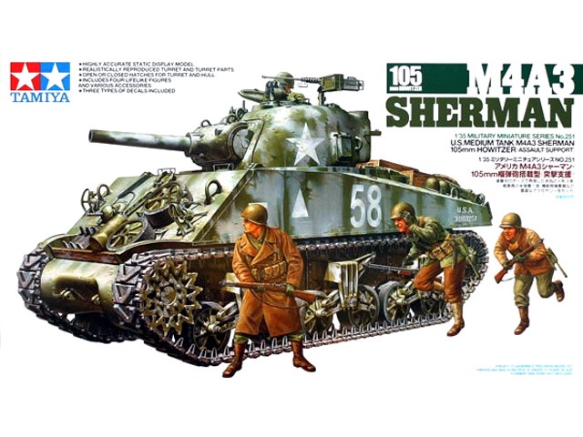 SHERMAN M4A3 105MM HOWITZER 1/35