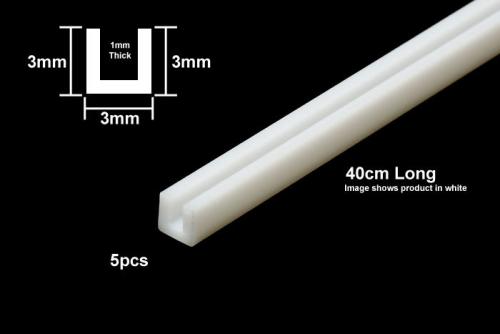 Clear Plastic Beams 3mm U (5pcs.)