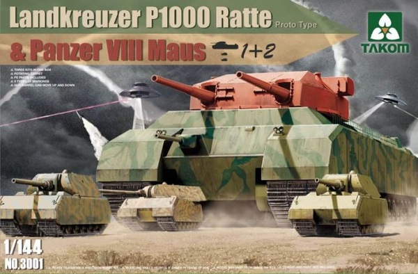 Landkreuzer P1000 Ratte & Panzer VIII Maus 1/144