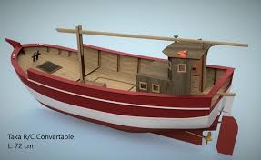 TAKA Black sea fishing boat, incl. Led set. RC Ready. - 72 cm 1/20