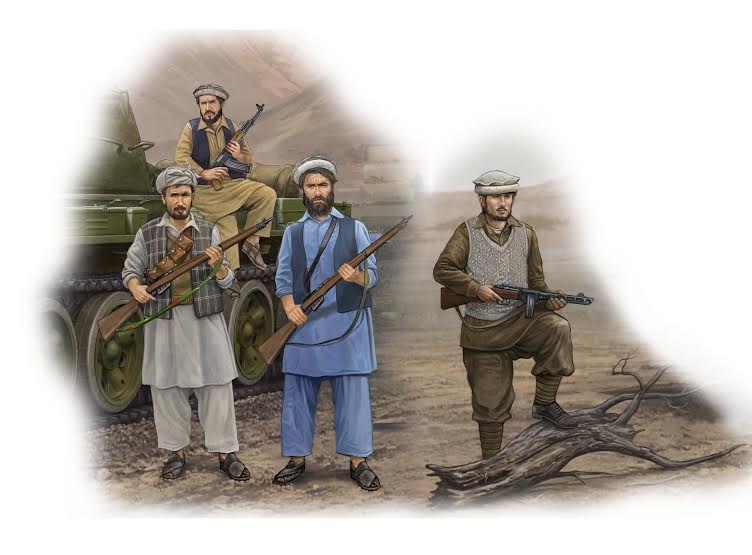 Afghan Rebels 4fig.+10 Rifles 1/35