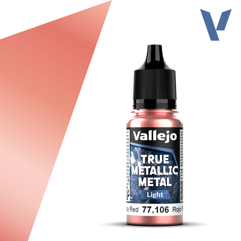 Vallejo True Metallic Metal: Ruby Red (Light) (18ml)