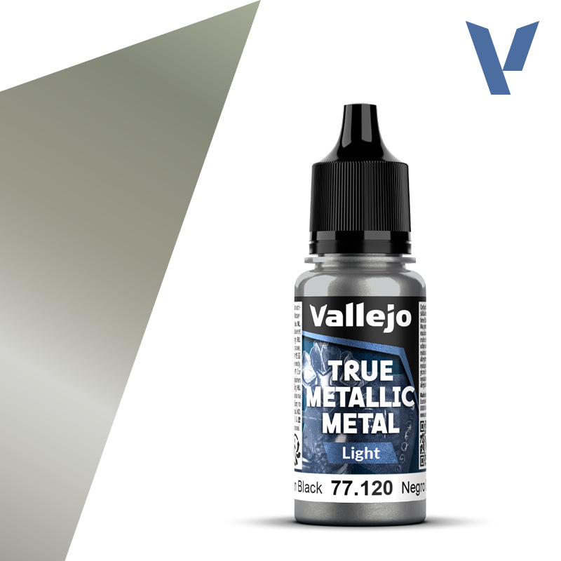Vallejo True Metallic Metal: Obsidian Black (Light) (18ml)