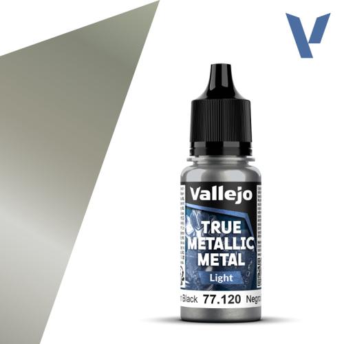 Vallejo True Metallic Metal: Obsidian Black (Light) (18ml)
