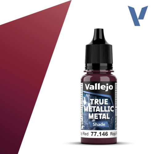 Vallejo True Metallic Metal: Ruby Red (Shade) (18ml)