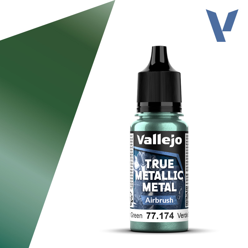 Vallejo True Metallic Metal: Dusken Green (Airbrush) (18ml)
