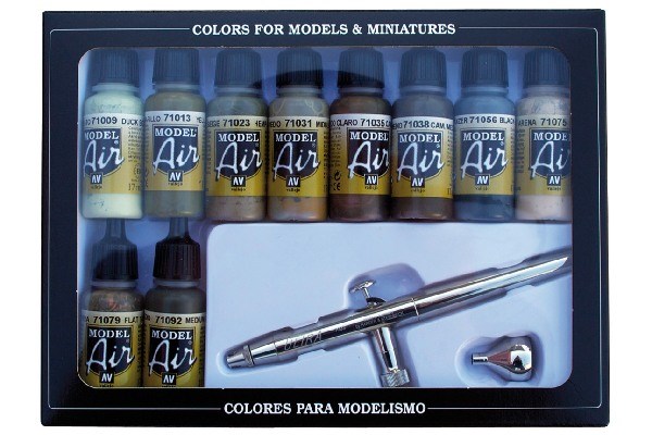CAMOUFLAGE COLORS 10X17ML.+AIRBRUSH