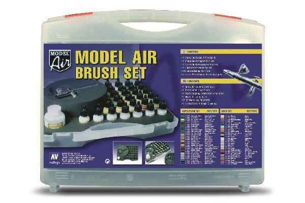 MODEL AIRBRUSH SET, BASIC COLORS (29) + AIRBRUSH