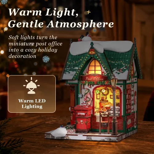 Miniature House: Snowy Night Post