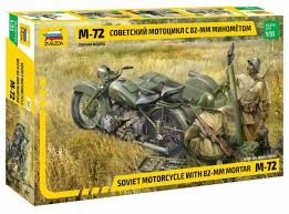 Sov. Motorcycle M-72 w/ Mortar and Crew 1/35