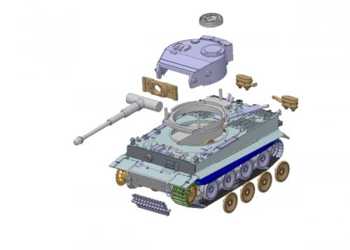 German Heavy Tank Tiger I snap fit 1/72