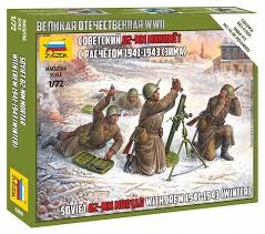 Soviet 82-mm Mortar w/Crew (Winter Unif.) - SNAP 1/72
