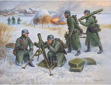 German 80-mm Mortar w/Crew (Winter Unif.) - SNAP 1/72