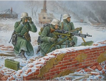 German Machine-gun w/Crew (Winter Unif.) - SNAP 1/72