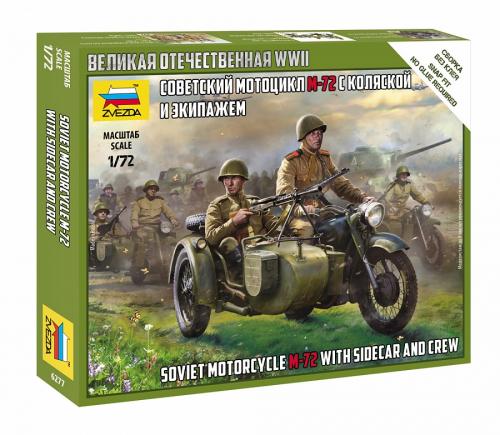 Soviet M-72 Sidecar Motorcycle w/Crew - SNAP 1/72