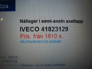 Iveco Nållager  nr 41823129