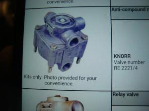 Tryckluftventil Wabco  nr. RE2221/4