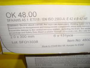 Esab Svetselektroder  ok 48.00 2,0mm hel kartong 10,2kg