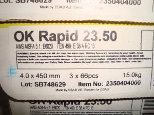 Esab svetselektroder ok rapid 23.50 4,0mm 15kg/låda
