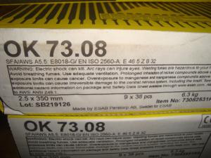 Esab Svetselektroder  ok 73.08 2,5 mm hel kartong 6,3kg