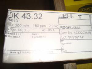 Esab Svetselektroder   OK 43.32 2mm 2kg/hylsa Lättsvetsad  elektrod för tunnplåt !