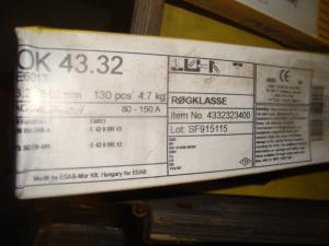 Esab Svetselektroder   OK 43.32 3,2mm 4,7kkg/hylsa Lättsvetsad  elektrod för tunnplåt !