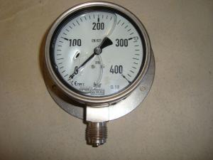 Rostfri manometer med vägg/golv fäste 400 bar 