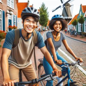 26" cyklar, 2 ungdomar cyklar i småstad