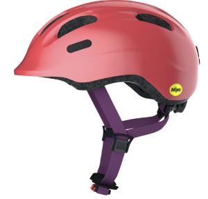 ABUS Hjälm Smiley 2.1 MIPS Sparkling Peach Rött Spänne