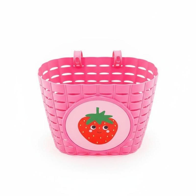 Cykelkorg för barn Rosa Jordgubbe