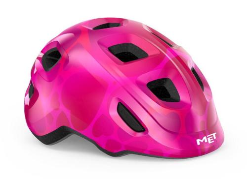 MET Helmet Hooray MIPS Pink Hearts/Glossy Grönt spänne