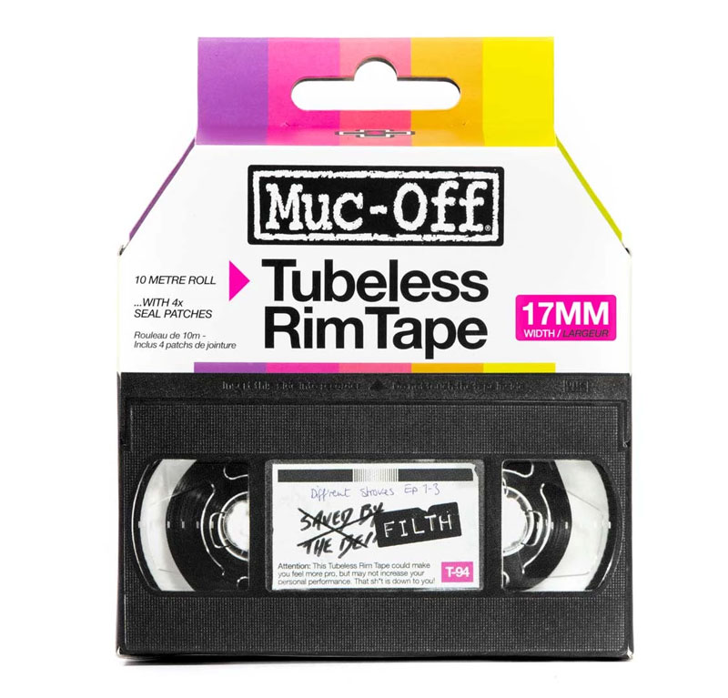 Muc Off Rim Sticker Muc-Off Rim Tape 17 mm, Tubeless Fälgtejp och 4 Seal Patches