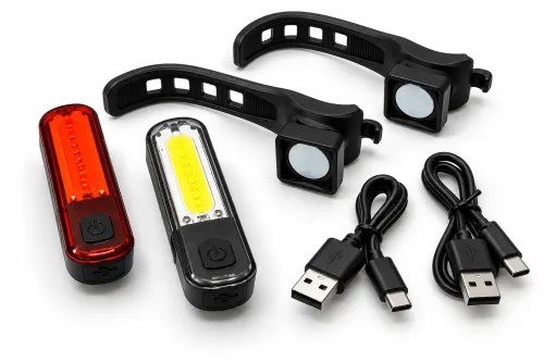 ABUS Orion 2.0 Belysningsset – Laddbart fram & bak