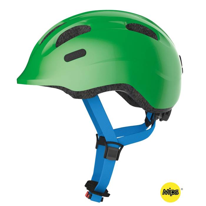 ABUS Hjälm Smiley 2.1 MIPS Sparkling Green S 45-50 Rött Spänne