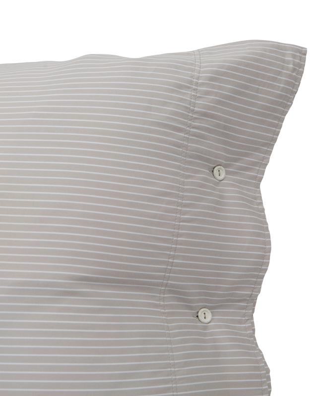 Hotel Lyocell Stripe Lt Beige/White Pillowcase 50x60