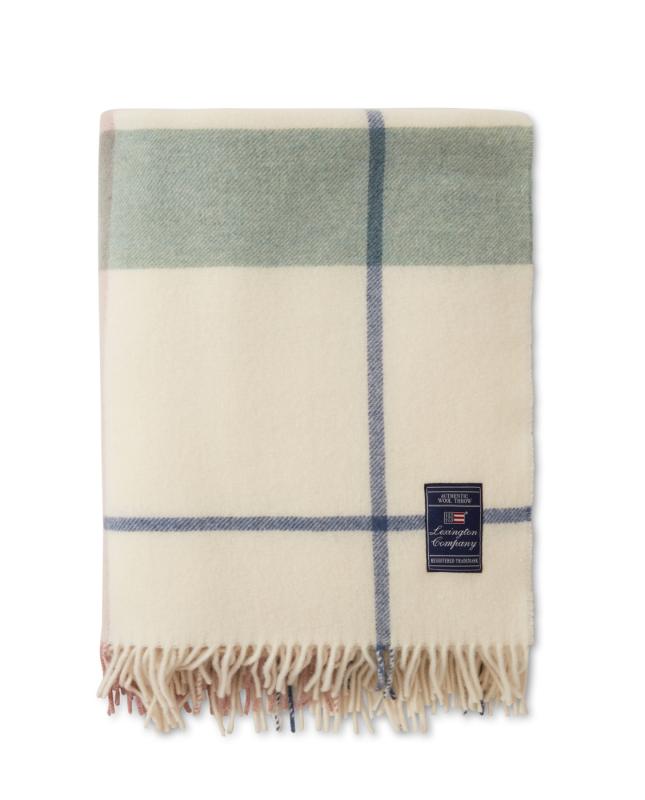 Checked Recycled Wool throw 130x170