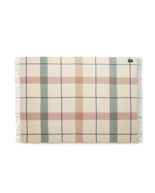 Checked Recycled Wool throw 130x170