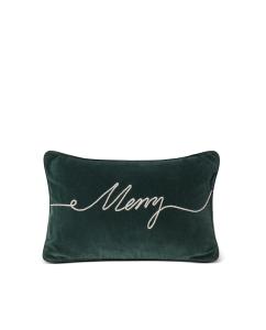Merry Cotton Velvet Pillow 30x50 Grön