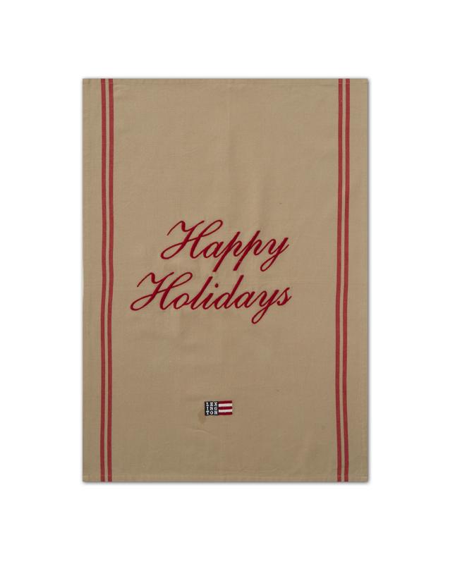 Happy holidays embroidered org 50x70