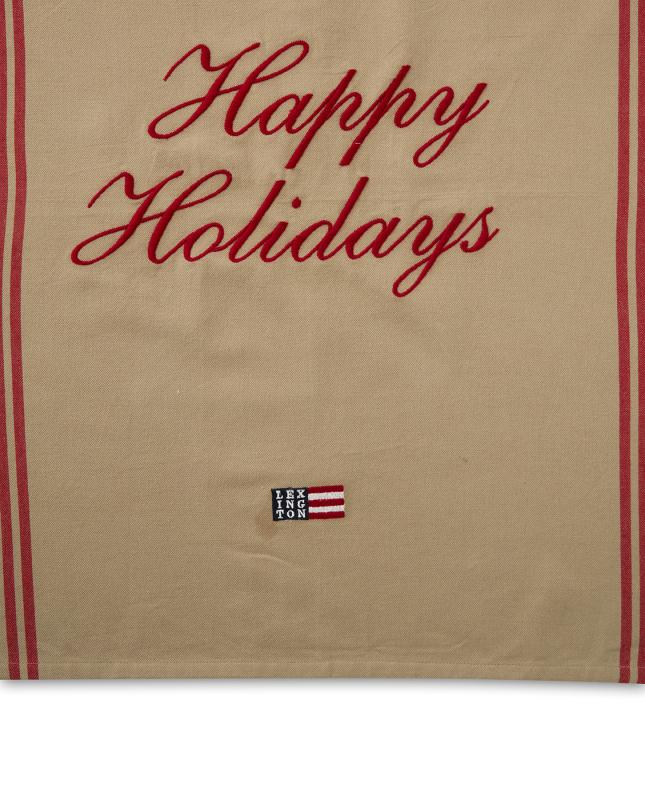 Happy holidays embroidered org 50x70