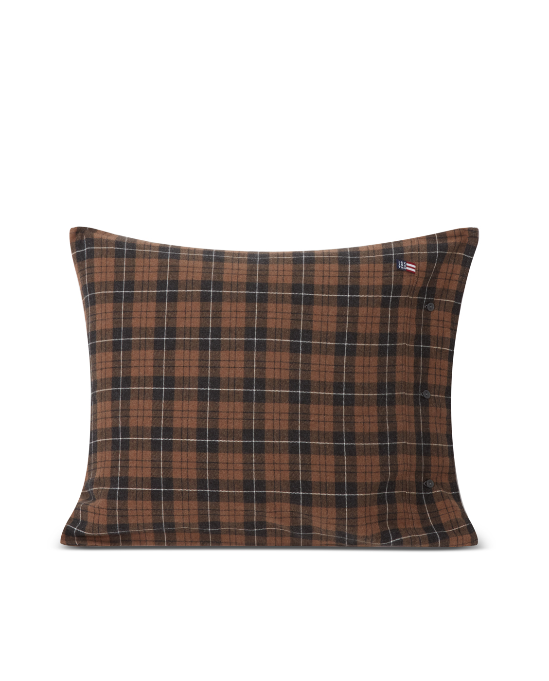 Brown/Dk Gray Checked Cotton Flannel Pillowcase 50x60