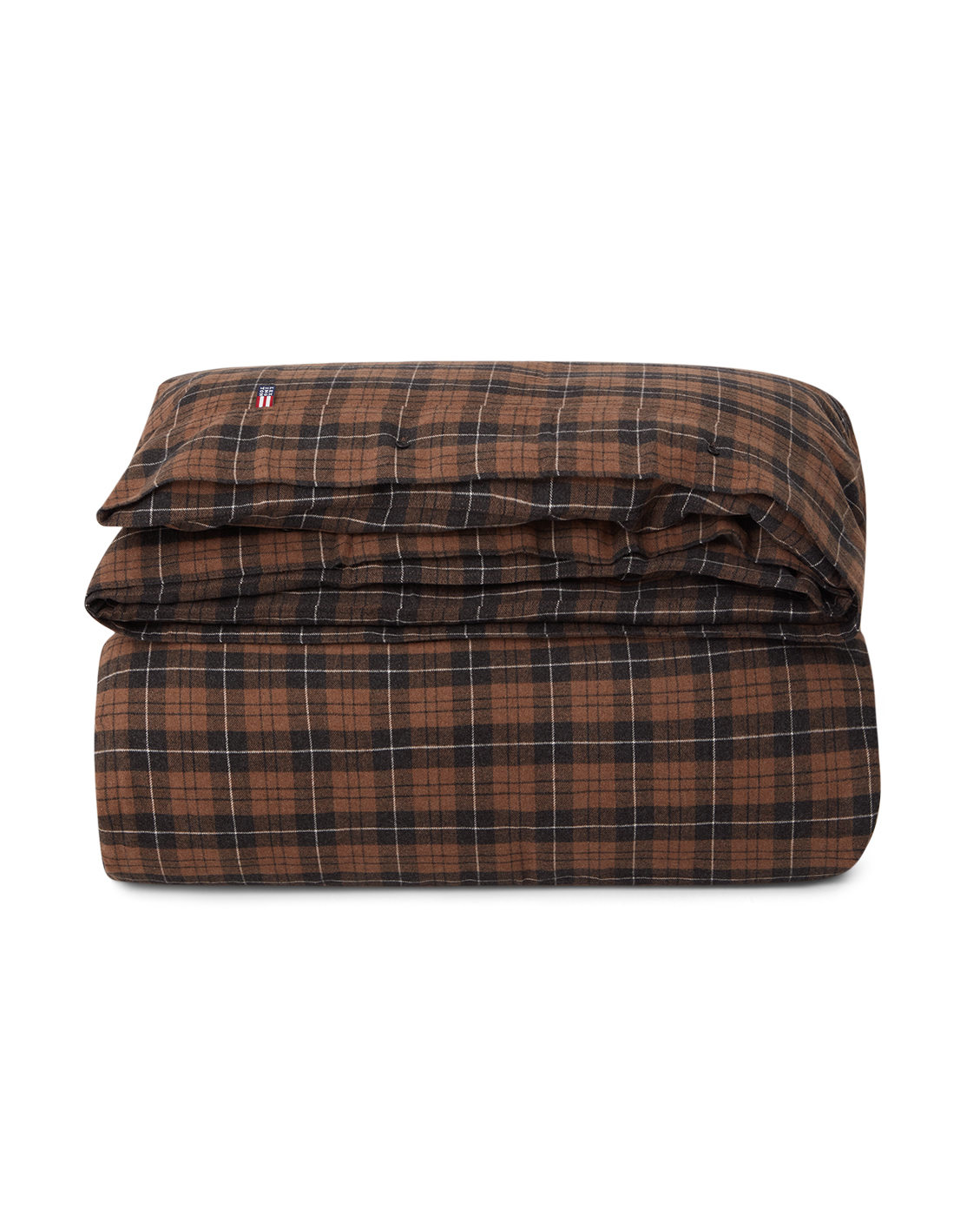 Brown/Dk Gray Checked Cotton Flannel Duvet Cover 150x210