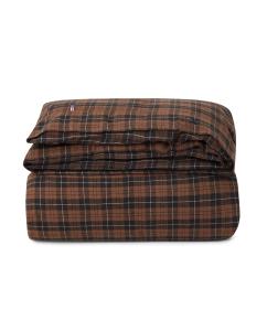 Brown/Dk Gray Checked Cotton Flannel Duvet Cover 150x210