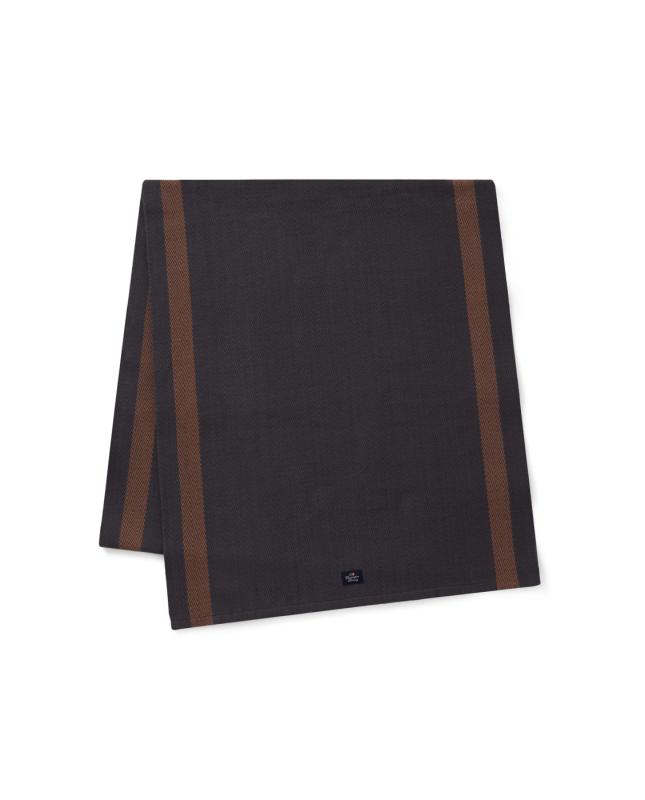 Organic Cotton Herringbone Runner 50x250 Grå/Beige