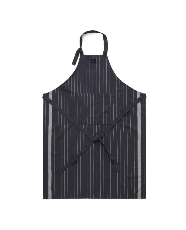 Striped Cotton/Linen Apron 80x105 Grå/Vit