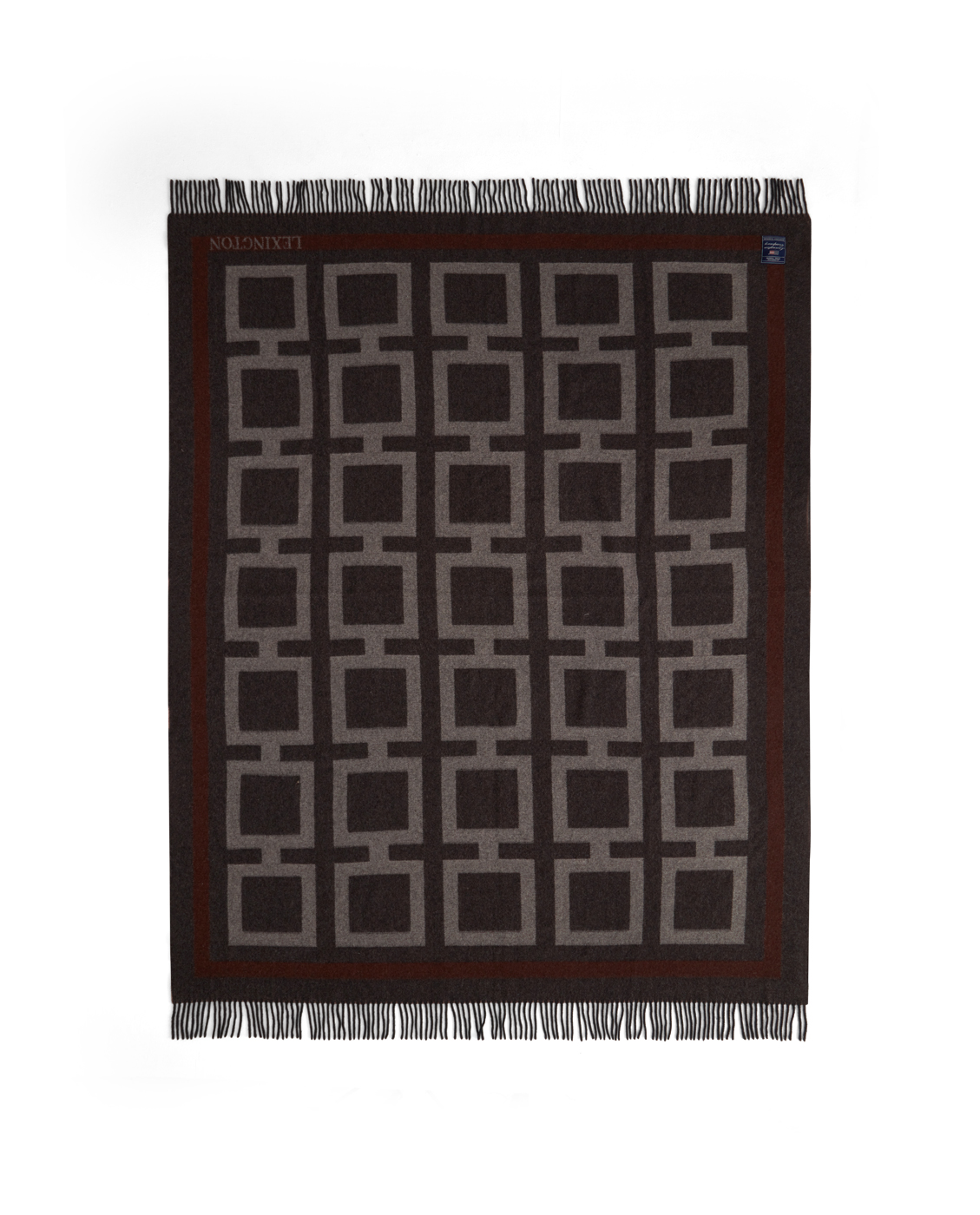 Graphic Recycled Wool Throw 130x170 Brown/Grå