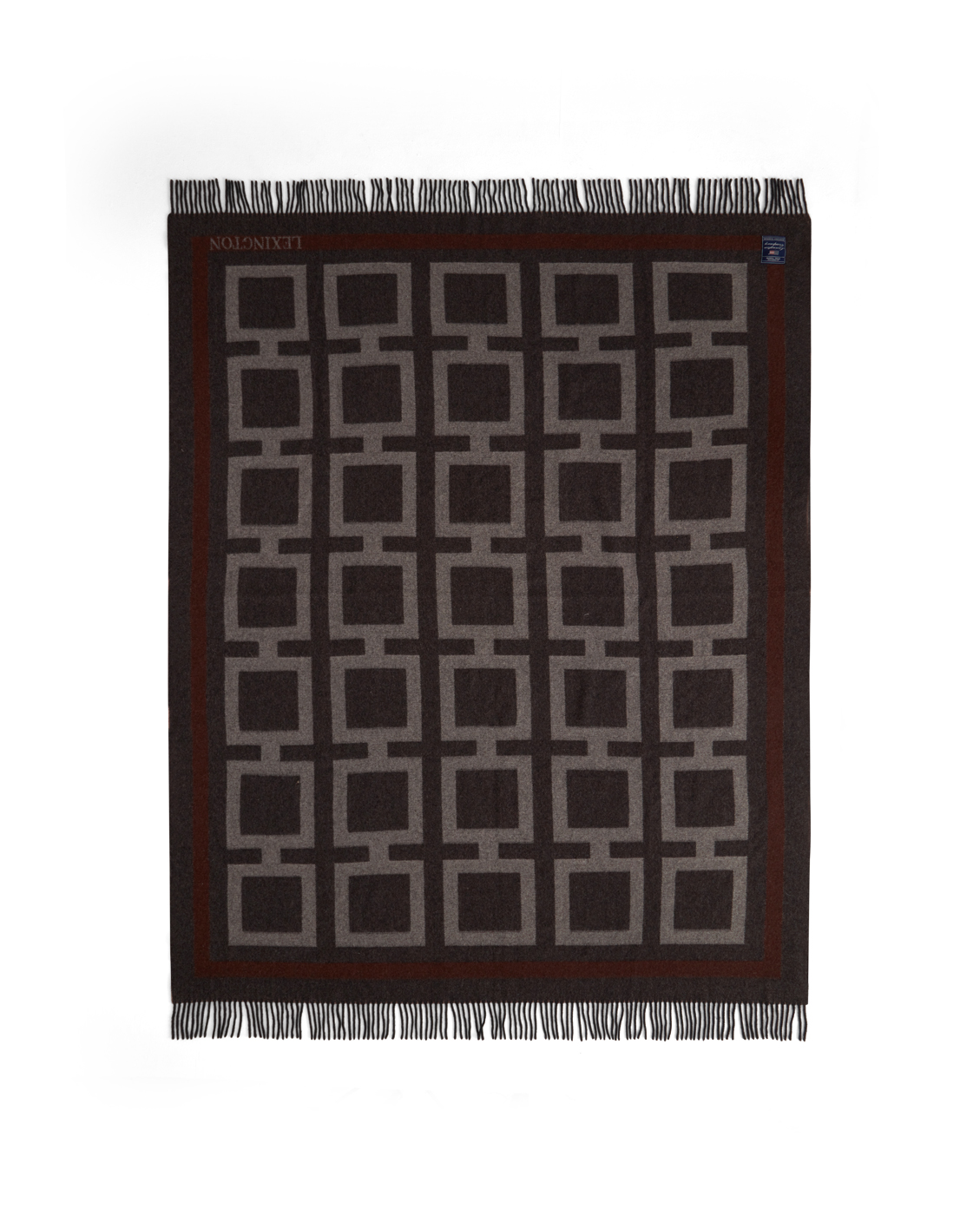Graphic Recycled Wool Throw 130x170 Brown/Grå