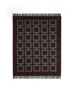 Graphic Recycled Wool Throw 130x170 Brown/Grå