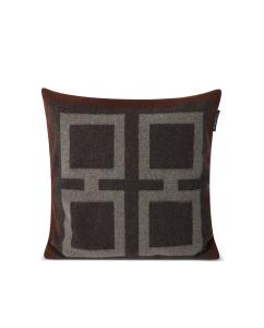 Graphic Recycled Wool Pillow Cover 50x50 Brown/grå
