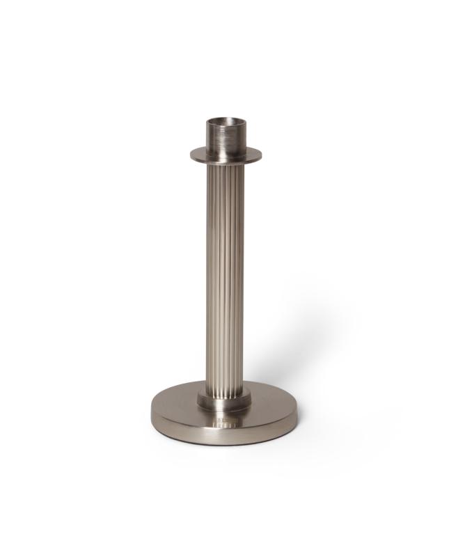 Metal Candle Holder With Striped Structure Medium
